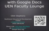 Going Paperless with Google Docs UEN Faculty Lounge Clint Stephens Southwest Educational Development Center clint@sedck12.org clint@sedck12.org (435) 590-8149.