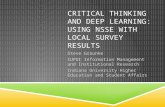 CRITICAL THINKING AND DEEP LEARNING: USING NSSE WITH LOCAL SURVEY RESULTS Steve Graunke IUPUI Information Management and Institutional Research Indiana.