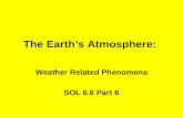 The Earth’s Atmosphere: Weather Related Phenomena SOL 6.6 Part 6.