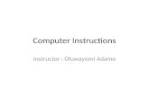 Computer Instructions Instructor : Oluwayomi Adamo.