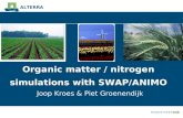 ALTERRA Organic matter / nitrogen simulations with SWAP/ANIMO Joop Kroes & Piet Groenendijk.