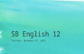 SB English 12 Thursday, November 6 th, 2014. Journal Do you think that it would have been possible for Equality 7-2521 to come to the personal realizations.