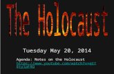 Tuesday May 20, 2014 Agenda: Notes on the Holocaust .