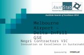 Melbourne Airport – Delta Infill GSE AustStab Awards of Excellence 2014 Negri Contractors VIC Innovation or Excellence in Sustainability Sponsored by.