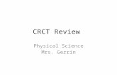 CRCT Review Physical Science Mrs. Gerrin. Standard 1 Students will examine the scientific view of the nature of matter.