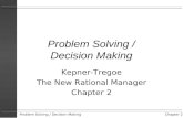 Problem Solving / Decision MakingChapter 2 - 1 Problem Solving / Decision Making Kepner-Tregoe The New Rational Manager Chapter 2.