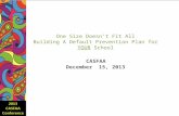 One Size Doesn’t Fit All Building A Default Prevention Plan for YOUR School CASFAA December 15, 2013.