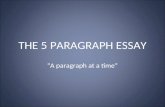 THE 5 PARAGRAPH ESSAY “A paragraph at a time”. How do we set up a 5 paragraph essay? The Introduction Paragraph: The Model The Body Paragraph: The 1-3-3.