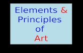 Elements & Principles of Art. Elements Line Types of lines: Vertical Horizontal Diagonal Curved Zig Zag Implied (next slide) Contour (next slide)