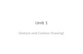 Unit 1 Gesture and Contour Drawing!. Types of drawing and line Gesture – Captures interiors/Flow/Motion Blind contour – tests memory, outlines Line contour.