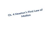 Ch. 4 Newton’s First Law of Motion. Motion When an object begins moving or stops moving, naturally we look for a cause. What might be that cause???
