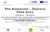 The Komárom – Štúrovo Pilot Area (Hungary – Slovakia) Recommendations for sustainable management of transboundary hydrogeothermal resources at cross-border.