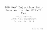 800 MeV Injection into Booster in the PIP-II Era David Johnson AD/PIP-II Department October 14, 2014 Beams-doc 4683.
