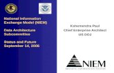 National Information Exchange Model (NIEM) Data Architecture Subcommittee Status and Future September 14, 2006 Kshemendra Paul Chief Enterprise Architect.