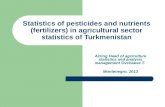 Statistics of pesticides and nutrients (fertilizers) in agricultural sector statistics of Turkmenistan Acting Head of agriculture statistics and analysis.