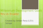 Millennium Development Goals Peru vs. Ecuador Created by: Amber Perez & Eric Somppi.