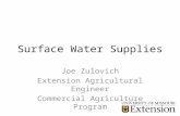 Surface Water Supplies Joe Zulovich Extension Agricultural Engineer Commercial Agriculture Program.