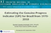 Estimating the Genuine Progress Indicator (GPI) for Brazil from 1970- 2010 Daniel Caixeta Andrade (UFU, Brazil) Junior Ruiz Garcia (UFPR, Brazil) Araraquara-SP,