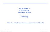 ECE 260B – CSE 241A Testing 1 ECE260B – CSE241A Winter 2005 Testing Website: .