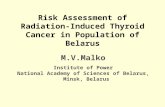 Risk Assessment of Radiation-Induced Thyroid Cancer in Population of Belarus M.V.Malko Institute of Power National Academy of Sciences of Belarus, Minsk,