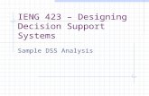 IENG 423 – Designing Decision Support Systems Sample DSS Analysis.