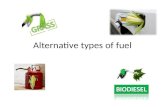 Alternative types of fuel. ethanol? Biodiesel blends are indicated by the abbreviation Bxx, where "xx" is the percentage of biodiesel in the mixture.