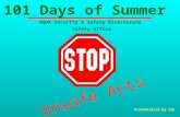101 Days of Summer HQDA Security & Safety Directorate Safety Office Unsafe Acts Presentation by 1ID.