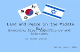 Land and Peace in the Middle East Examining Size, Significance and Solutions Dr. Martin Sherman Manila, August 2004.