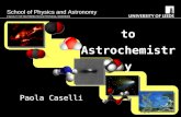 Introduction to Astrochemistry Paola Caselli School of Physics and Astronomy FACULTY OF MATHEMATICS & PHYSICAL SCIENCES.