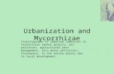 Urbanization and Mycorrhizae Investigation of impacted symbioses in terrestrial (water quality, air pollution, agricultural pest management, soil water.