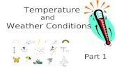 Temperature and Weather Conditions Part 1. We measure temperature using degrees. The symbol for degrees is “°”. Example: 38°C.