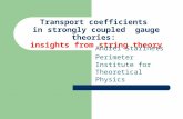 Transport coefficients in strongly coupled gauge theories: insights from string theory Andrei Starinets Perimeter Institute for Theoretical Physics.