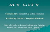 Submitted by: School № 2 Galati Romania Sponsoring Teacher: Georgiana Munteanu Special thanks to Ruxandra Mereuta, Cristian Bontea and Alexandra Jianu.