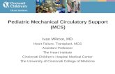 Pediatric Mechanical Circulatory Support (MCS) Ivan Wilmot, MD Heart Failure, Transplant, MCS Assistant Professor The Heart Institute Cincinnati Children’s.