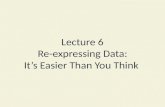 Lecture 6 Re-expressing Data: It’s Easier Than You Think.