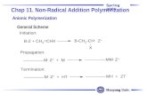 Hanyang Univ. Spring 2006 Chap 11. Non-Radical Addition Polymerization General Scheme Anionic Polymerization.