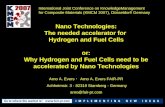 Nano Technologies: The needed accelerator for Hydrogen and Fuel Cells or: Why Hydrogen and Fuel Cells need to be accelerated by Nano Technologies Arno.
