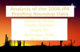 Analysis of the 2006 IPA Proofing Roundup Data William B. Birkett Charles Spontelli CGATS TF1 November, 2006 Mesa, AZ William B. Birkett Charles Spontelli.