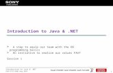 Introduction to Java &.NET SEAP/BTIS/DB&I/Aug 2010 1 Introduction to Java &.NET  A step to equip our team with the OO programming basics  An initiative.