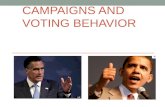 CAMPAIGNS AND VOTING BEHAVIOR Chapter 10. Three Types of Elections Primary Elections- voters select party nominees General Elections- the contest between.