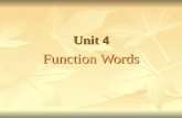Unit 4 Function Words. Content Words & Function Words Content words (lexical words) Content words (lexical words)..carry the principal meaning in a phrase,