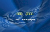第七章 工作分析 Chp7 Job Analysis. The nature of Job Analysis  Job analysis  The procedure for determining the duties and skill requirements of a job and.
