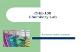 CHE-108 Chemistry Lab Instructor: Robert Goldman.