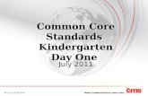 Common Core Standards Kindergarten Day One July 2011.