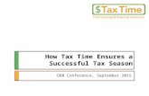 How Tax Time Ensures a Successful Tax Season OBB Conference, September 2015.