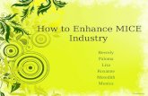 How to Enhance MICE Industry Beverly Paloma Lisa Roxanne Meredith Monica.