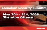 May 30 th – 31 st, 2006 Sheraton Ottawa. Implementing Advanced Cryptography - Suite-B William Billings, CISSP Chief Security Advisor Microsoft US Federal.