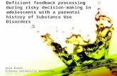 Deficient feedback processing during risky decision-making in adolescents with a parental history of Substance Use Disorders Anja Euser Erasmus University.