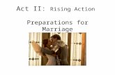 Act II: Rising Action Preparations for Marriage. Act II, Prologue Sonnet –Romeo has forgotten Rosaline –He and Juliet have fallen in love –Their families.