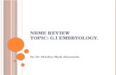 NBME REVIEW TOPIC : G. I EMBRYOLOGY. By: Dr Abiodun Mark Akanmode.